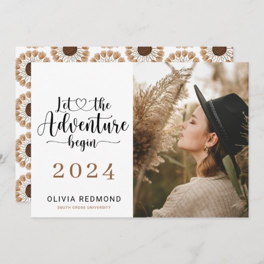 Foto Afstuderen Aankondiging | Avontuur begint (Voorkant / Achterkant)