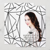 Foto Afstuderen Aankondiging Black & White Gem (Voorkant / Achterkant)