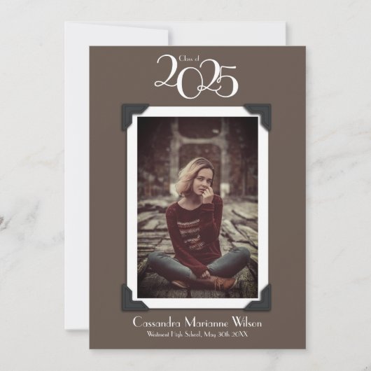  Foto Afstuderen Aankondiging bruin (Voorkant)