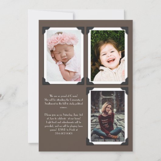  Foto Afstuderen Aankondiging bruin (Achterkant)