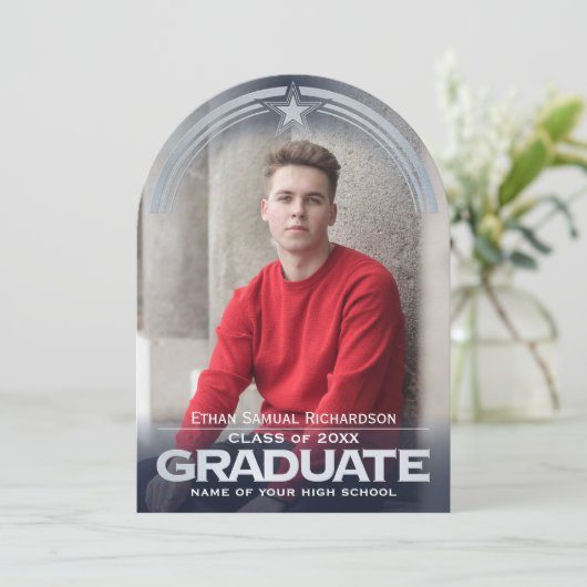 Foto Afstuderen Aankondiging en Party Invitation (Staand voorkant)