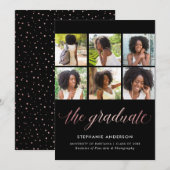 Foto Afstuderen Aankondiging Faux Roos Gold (Voorkant / Achterkant)