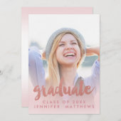 Foto Afstuderen Aankondiging Faux Roos Gold (Voorkant / Achterkant)