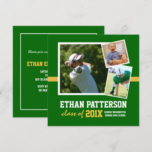 Foto Afstuderen aankondiging groen goud (Voorkant / Achterkant)