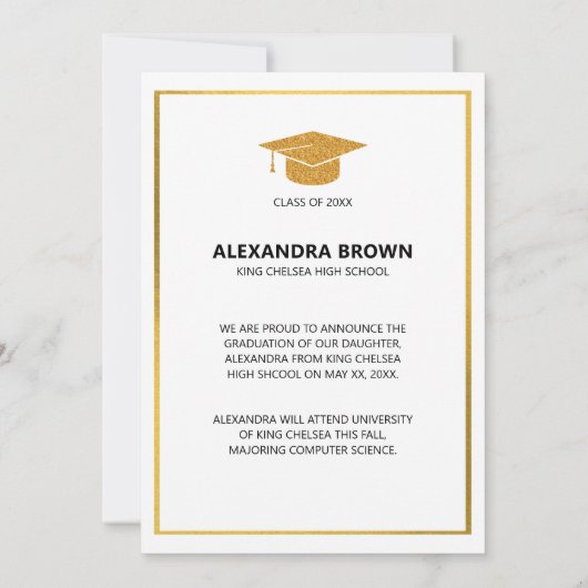 Foto Afstuderen Aankondiging Kaart (Achterkant)