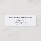 Foto afstuderen aankondiging label naamkaart blauw (Achterkant)