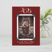 Foto Afstuderen Aankondiging Maroon (Staand voorkant)
