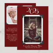 Foto Afstuderen Aankondiging Maroon (Voorkant / Achterkant)