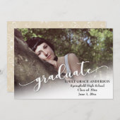 Foto Afstuderen Aankondiging met Modern Script (Voorkant / Achterkant)