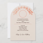 Foto Afstuderen Aankondiging Roos Gold Floral (Achterkant)