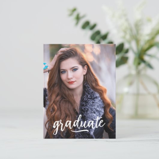 Foto Afstuderen Aankondiging/Uitnodiging Briefkaart (Staand voorkant)