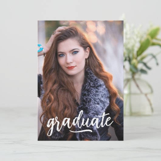 Foto Afstuderen Aankondiging/Uitnodiging Kaart (Staand voorkant)