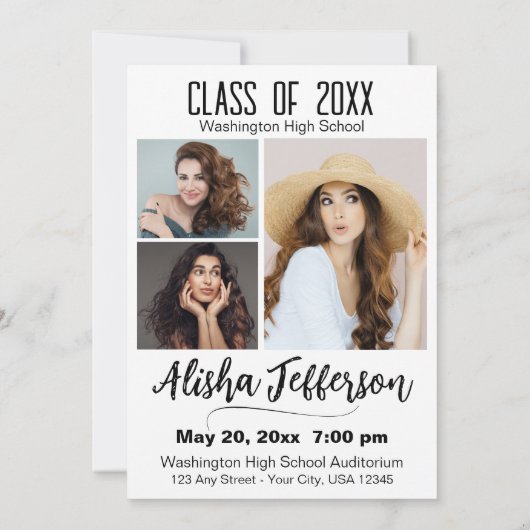 Foto Afstuderen Aankondiging/Uitnodiging Kaart (Achterkant)