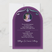 Foto Afstuderen Aankondiging Whimsical Paarse (Achterkant)