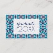 Foto Afstuderen | Abstract in blauw en grijs Contactkaartje (Achterkant)