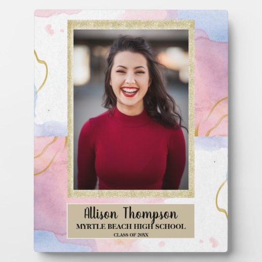 Foto Afstuderen Abstract Roze Blauwe tablet Fotoplaat (Voorkant)