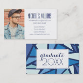 Foto Afstuderen | Abstracte blauw-ijskranen Contactkaartje (Voorkant / Achterkant)