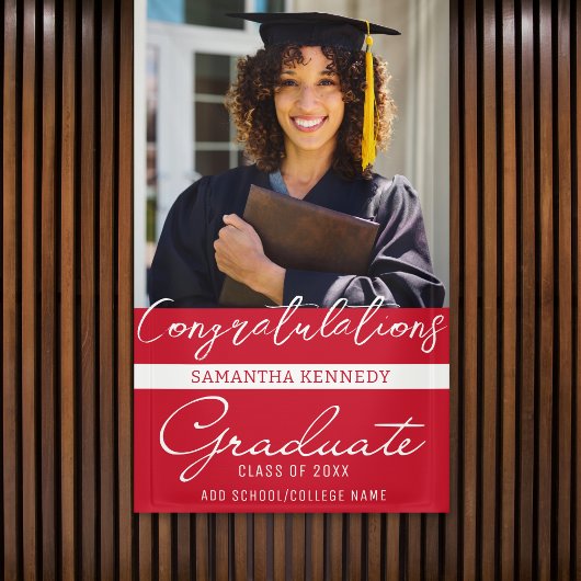 Foto-Afstuderen, Afstudeerder klasse 2023 Rood Spandoek