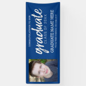 Foto afstuderen - Afstuderen met Royal Blue Party Spandoek (Verticaal)