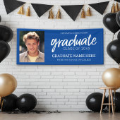 Foto afstuderen - Afstuderen met Royal Blue Party Spandoek