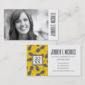 Foto Afstuderen | ananas op goud Contactkaartje (Voorkant / Achterkant)