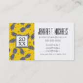 Foto Afstuderen | ananas op goud Contactkaartje (Achterkant)