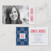 Foto Afstuderen | Anker- en hartpatroon Contactkaartje (Voorkant / Achterkant)