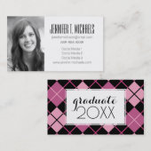 Foto Afstuderen | Argyle Pattern Contactkaartje (Voorkant / Achterkant)