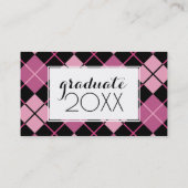 Foto Afstuderen | Argyle Pattern Contactkaartje (Achterkant)