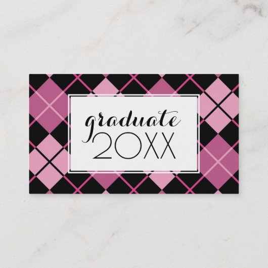 Foto Afstuderen | Argyle Pattern Contactkaartje (Achterkant)