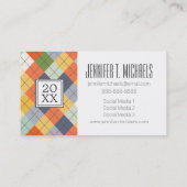 Foto Afstuderen | Argyle Sweater Contactkaartje (Achterkant)