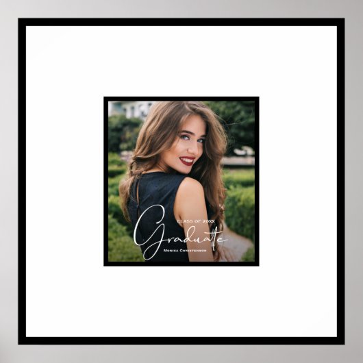 Foto Afstuderen Autograph Black Border Poster (Voorkant)
