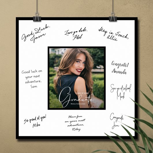 Foto Afstuderen Autograph Black Border Poster