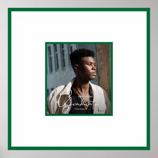 Foto Afstuderen Autograph Green Border Poster (Voorkant)
