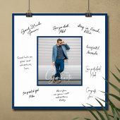 Foto Afstuderen Autograph Navy Blue Border Poster