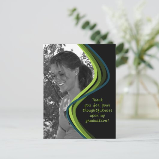 foto - Afstuderen bedankkaart Briefkaart (Staand voorkant)