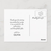 Foto Afstuderen Bedankt Faux Gold Foil Confetti Briefkaart (Achterkant)