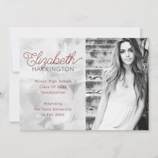 Foto Afstuderen bekendmaking voor haar foto Aankondiging (Voorkant)