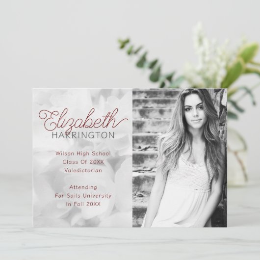 Foto Afstuderen bekendmaking voor haar foto Aankondiging (Staand voorkant)