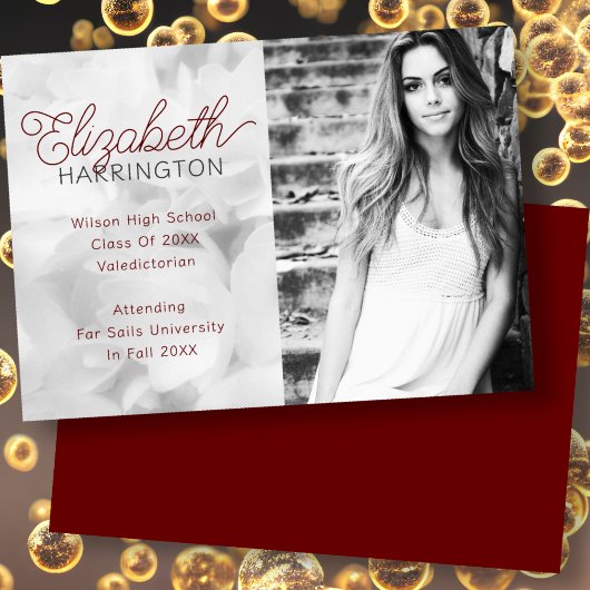 Foto Afstuderen bekendmaking voor haar foto Aankondiging