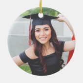 Foto Afstuderen Black Gray Monogram Laurel Keramisch Ornament (Achterkant)