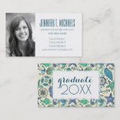 Foto Afstuderen | Blauwgroen Zee dierentuin Contactkaartje (Voorkant / Achterkant)