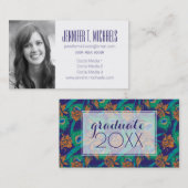 Foto Afstuderen | Bloemen en veren Contactkaartje (Voorkant / Achterkant)