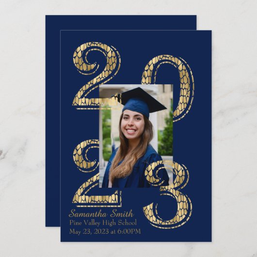 Foto Afstuderen Blue and Gold 2023 Kaart (Voorkant / Achterkant)