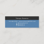 Foto Afstuderen Blue Black Mini Visitekaartje (Achterkant)