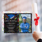 Foto Afstuderen Blue Pet Confetti Class of Party Kaart