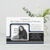 Foto Afstuderen/Blue Stripe Kaart (Staand voorkant)