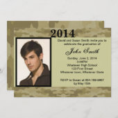 Foto Afstuderen Camouflage Uitnodiging (Voorkant / Achterkant)