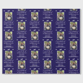 Foto Afstuderen Cap Diploma Gefeliciteerd, blauw Cadeaupapier (Vlak)