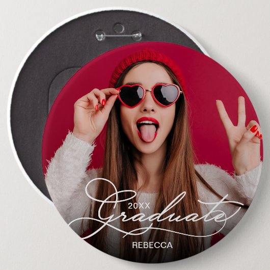 Foto Afstuderen Celebration Ronde Button 6,0 Cm (Voorkant /achterkant)